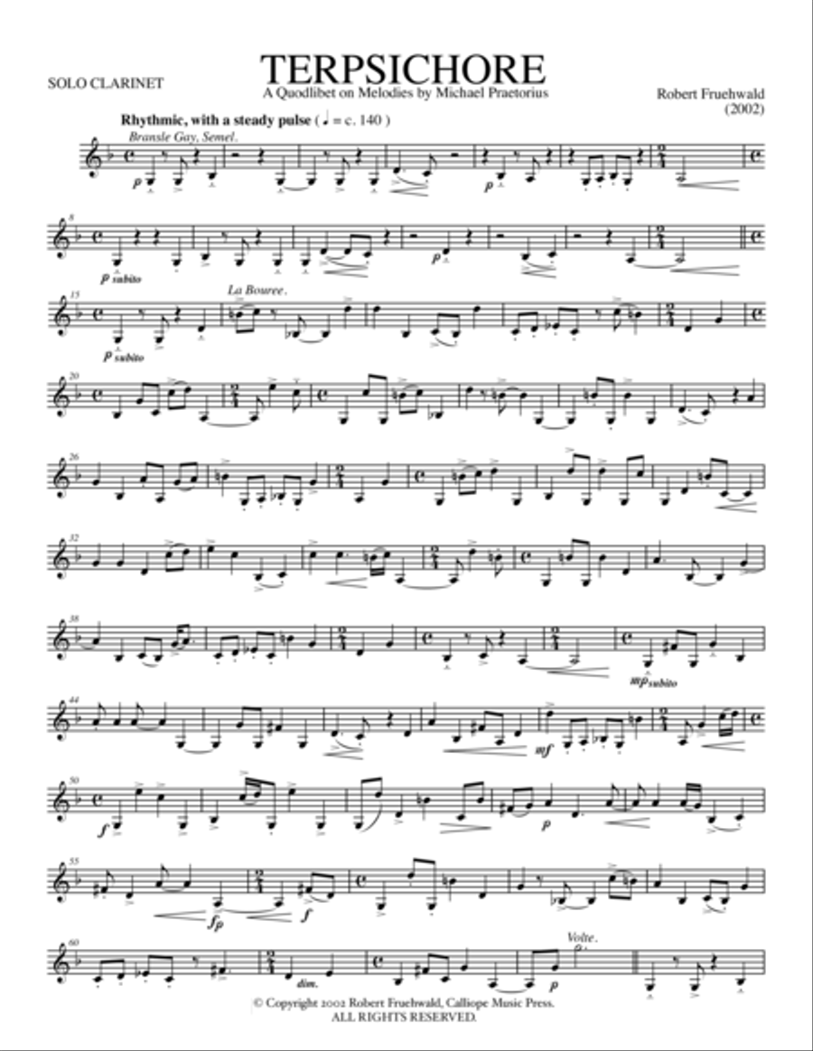 Terpsichore Clarinet Solo scores gallery preview page 2