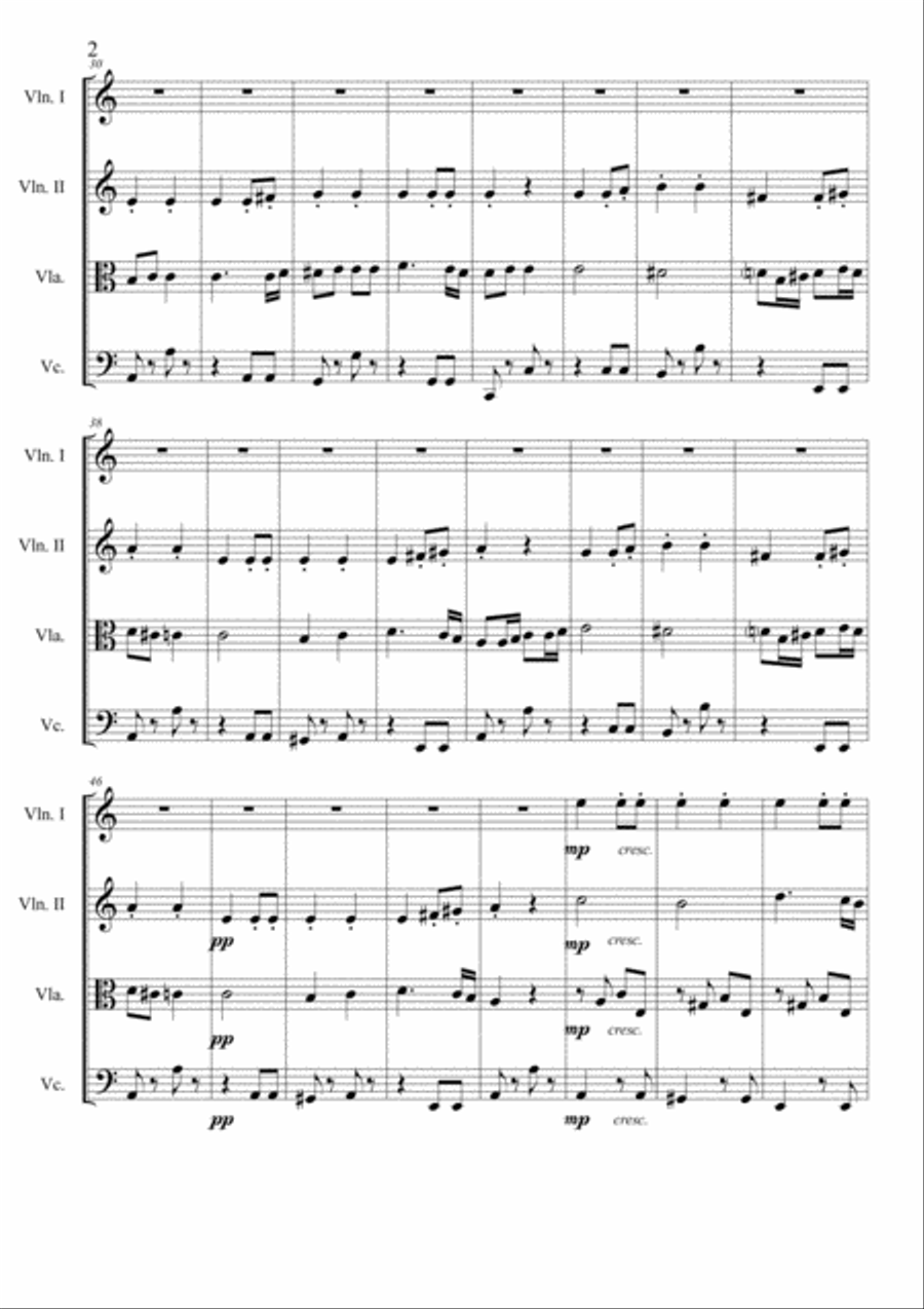 Beethoven 7th Mov.2 String Quartet scores gallery preview page 2