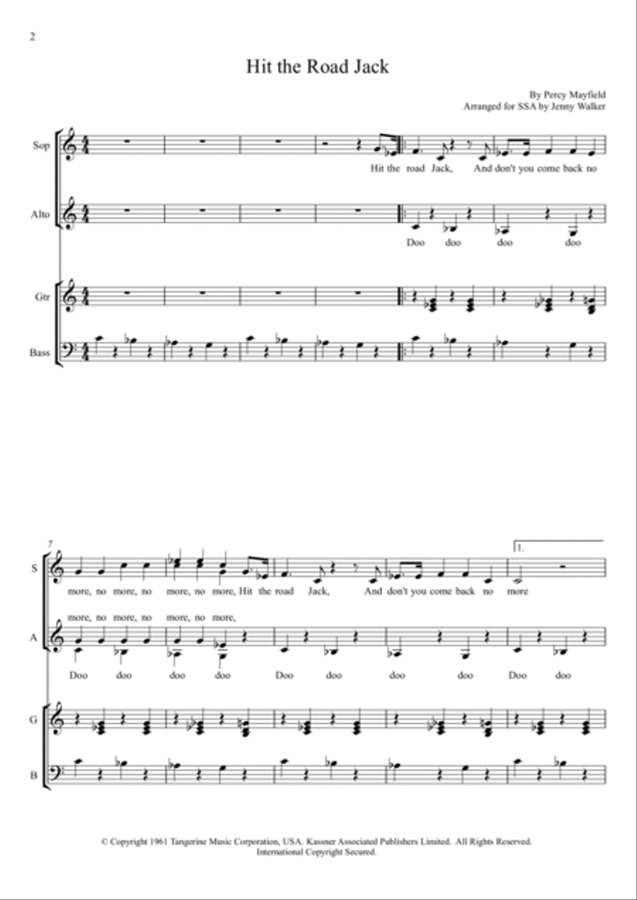 Hit The Road Jack SSA scores gallery preview page 2