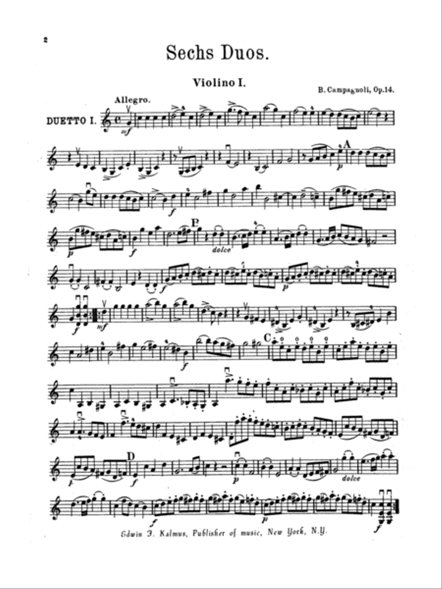 Six Duets, Op. 14 String Duet scores gallery preview page 3