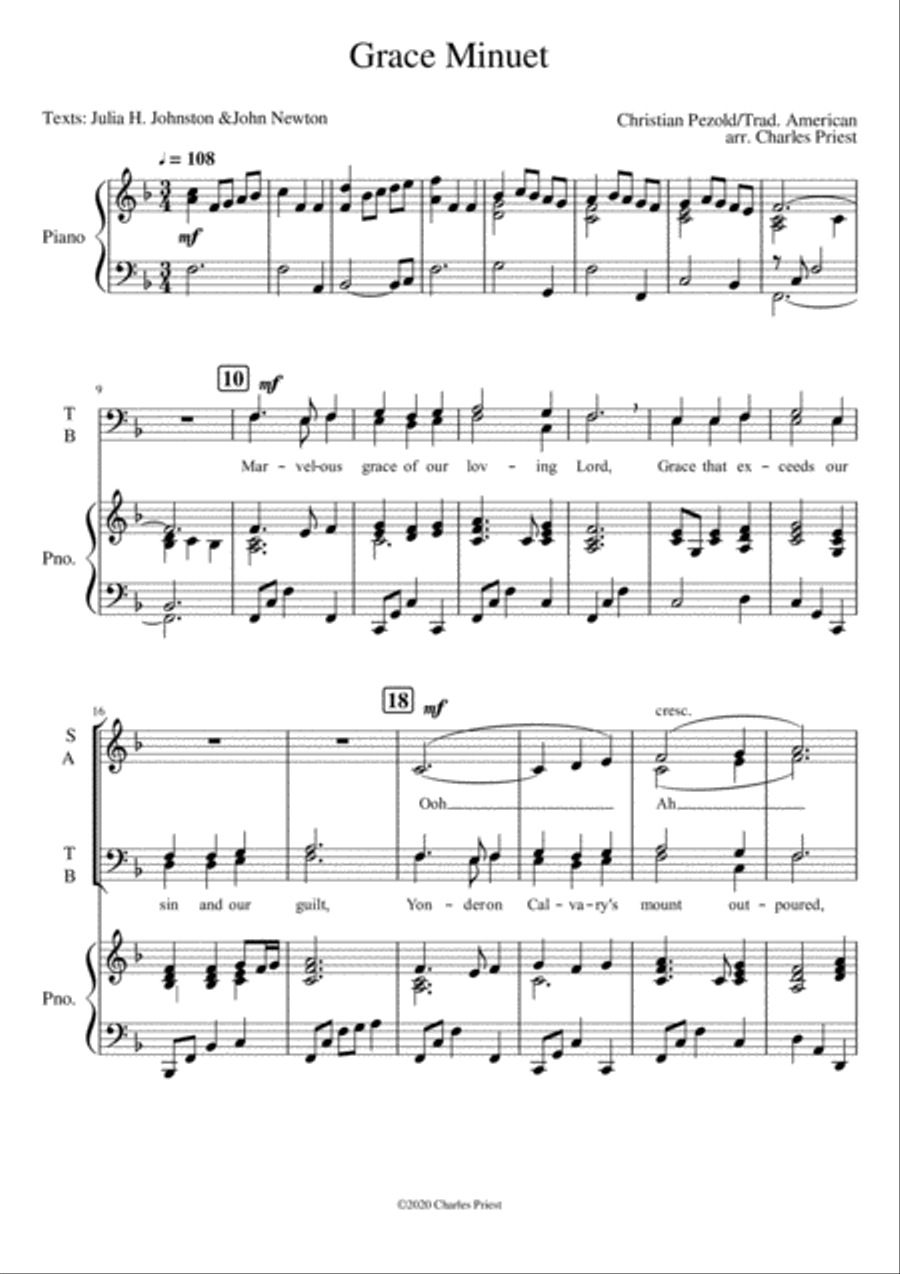 Grace Minuet - SATB 4-Part scores gallery preview page 2