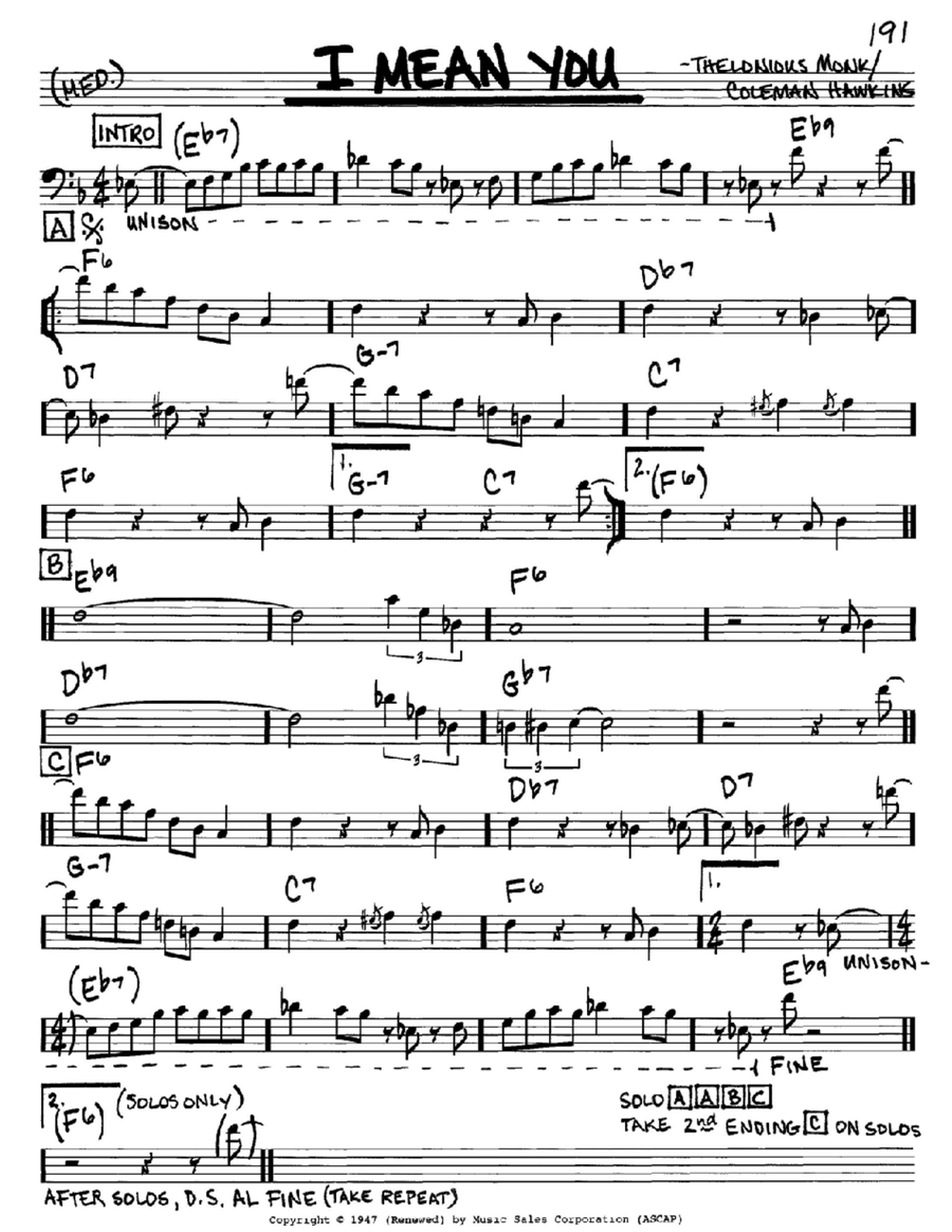 I Mean You Piano scores gallery preview page 1