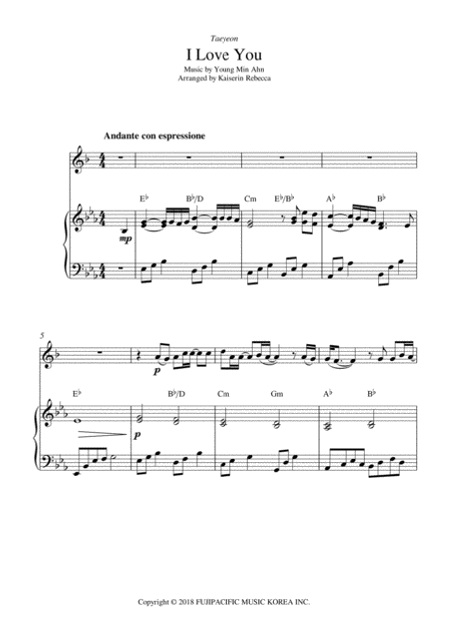 I Love You I Love You Tenor Saxophone scores gallery preview page 1