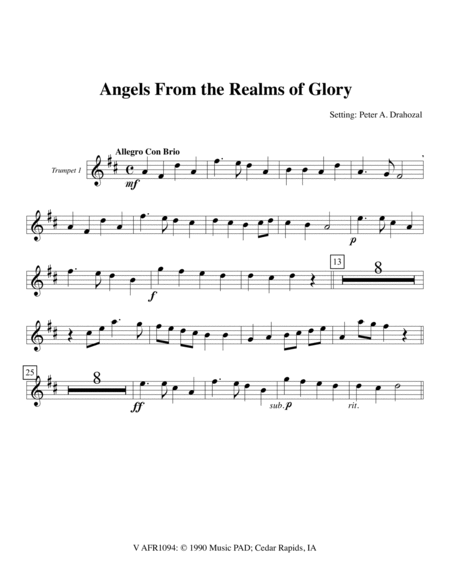 Angels From the Realms of Glory - Mixed Brass Quartet (2 Tpt, Trb, Tuba) image number null