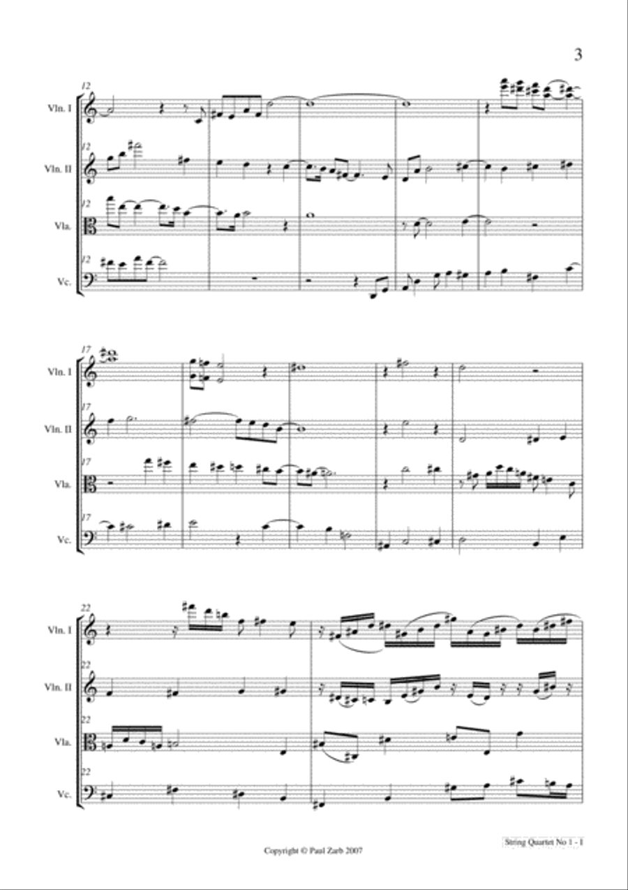 String Quartet No 1 String Quartet No 1 String Quartet scores gallery preview page 3