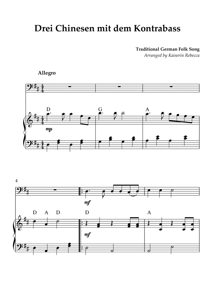 Drei Chinesen mit dem Kontrabass Double Bass scores gallery preview page 1