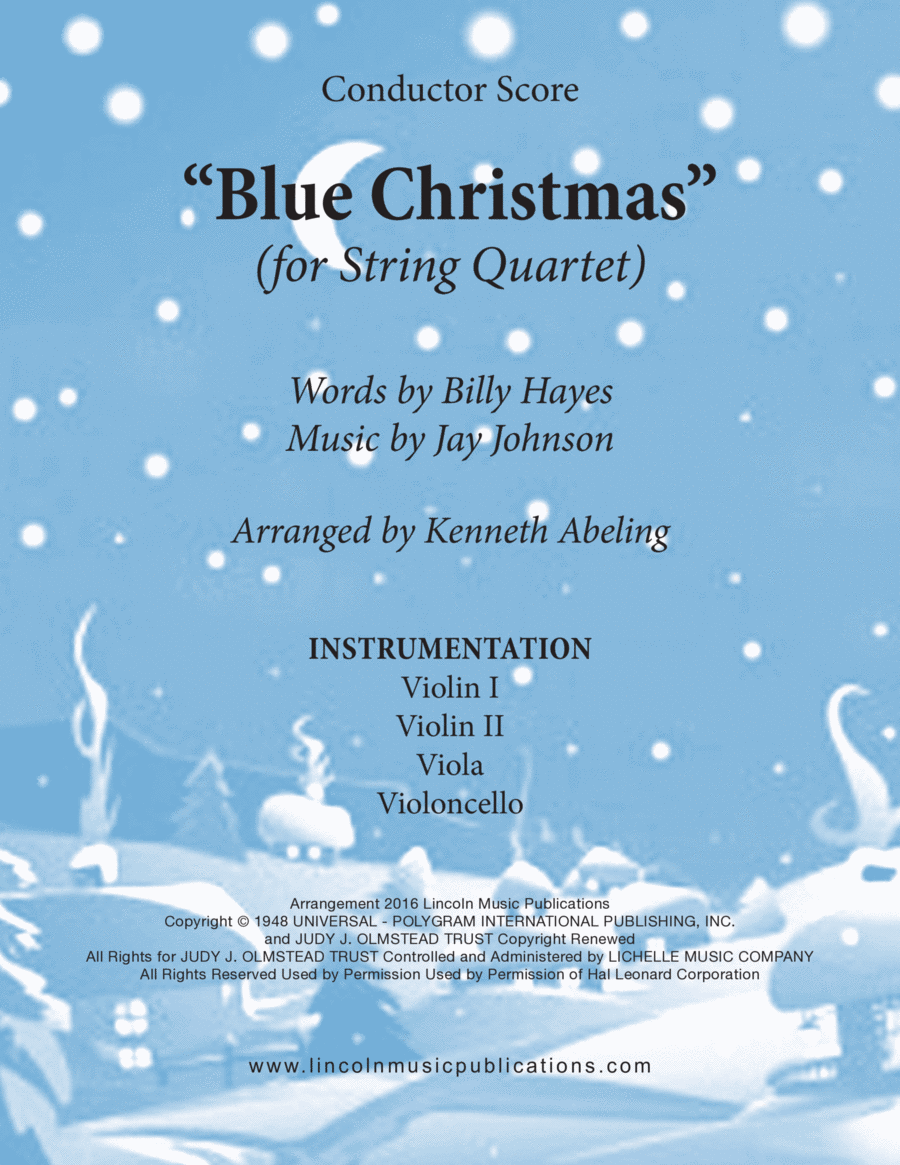 Blue Christmas Blue Christmas String Quartet scores gallery preview page 1