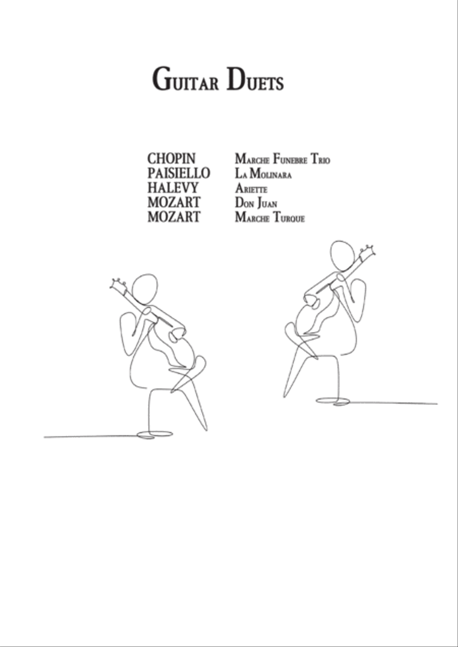 Classical Guitar Duets by Chopin, Mozart, Paisiello, Halevy Acoustic Guitar scores gallery preview page 1