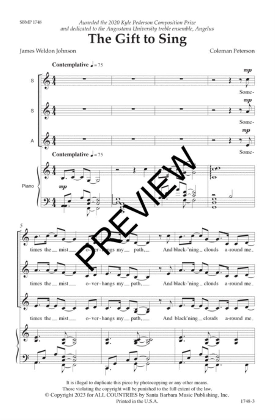 The Gift To Sing The Gift To Sing SSA scores gallery preview page 4