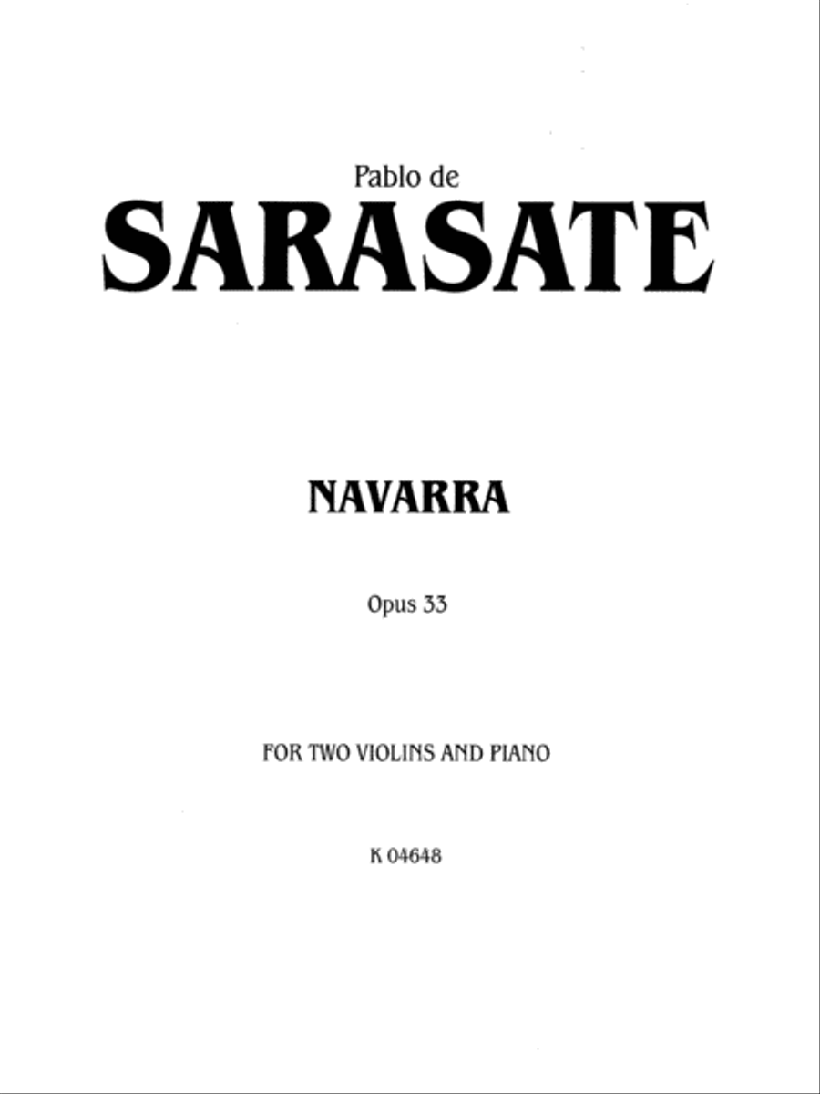 Sarasate: Navarra, Op. 33 Piano scores gallery preview page 1