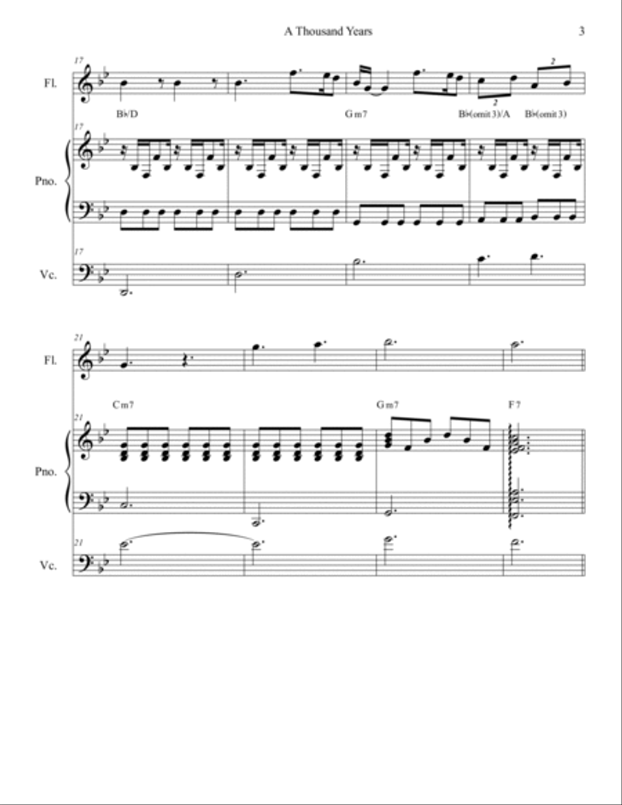 A Thousand Years Flute Solo scores gallery preview page 3