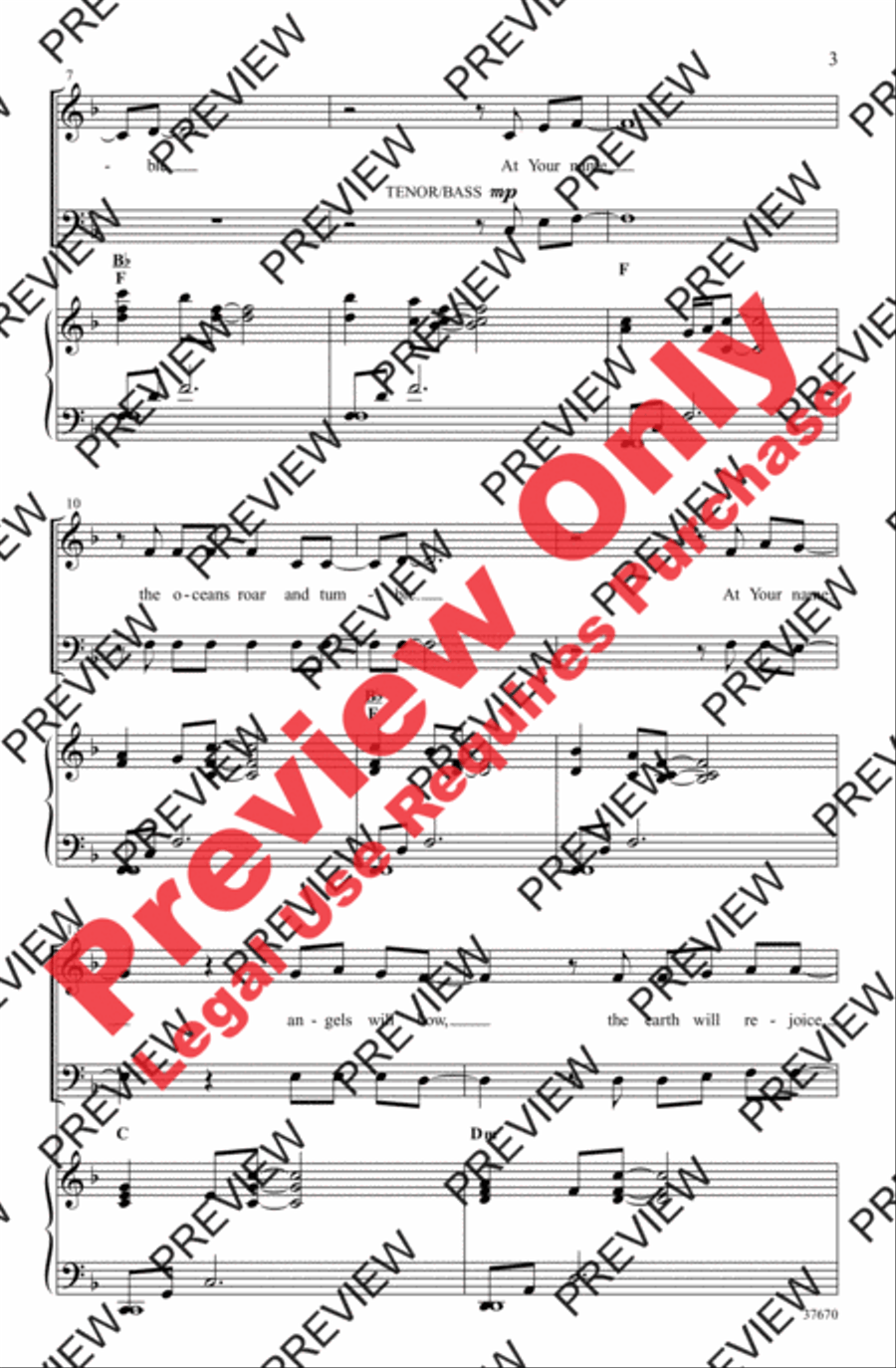 At Your Name (Yahweh, Yahweh) 3-Part scores gallery preview page 3