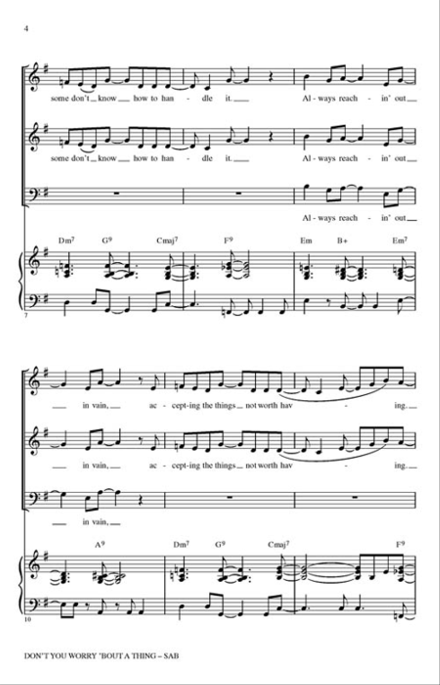 Don't You Worry 'Bout a Thing Choir scores gallery preview page 3