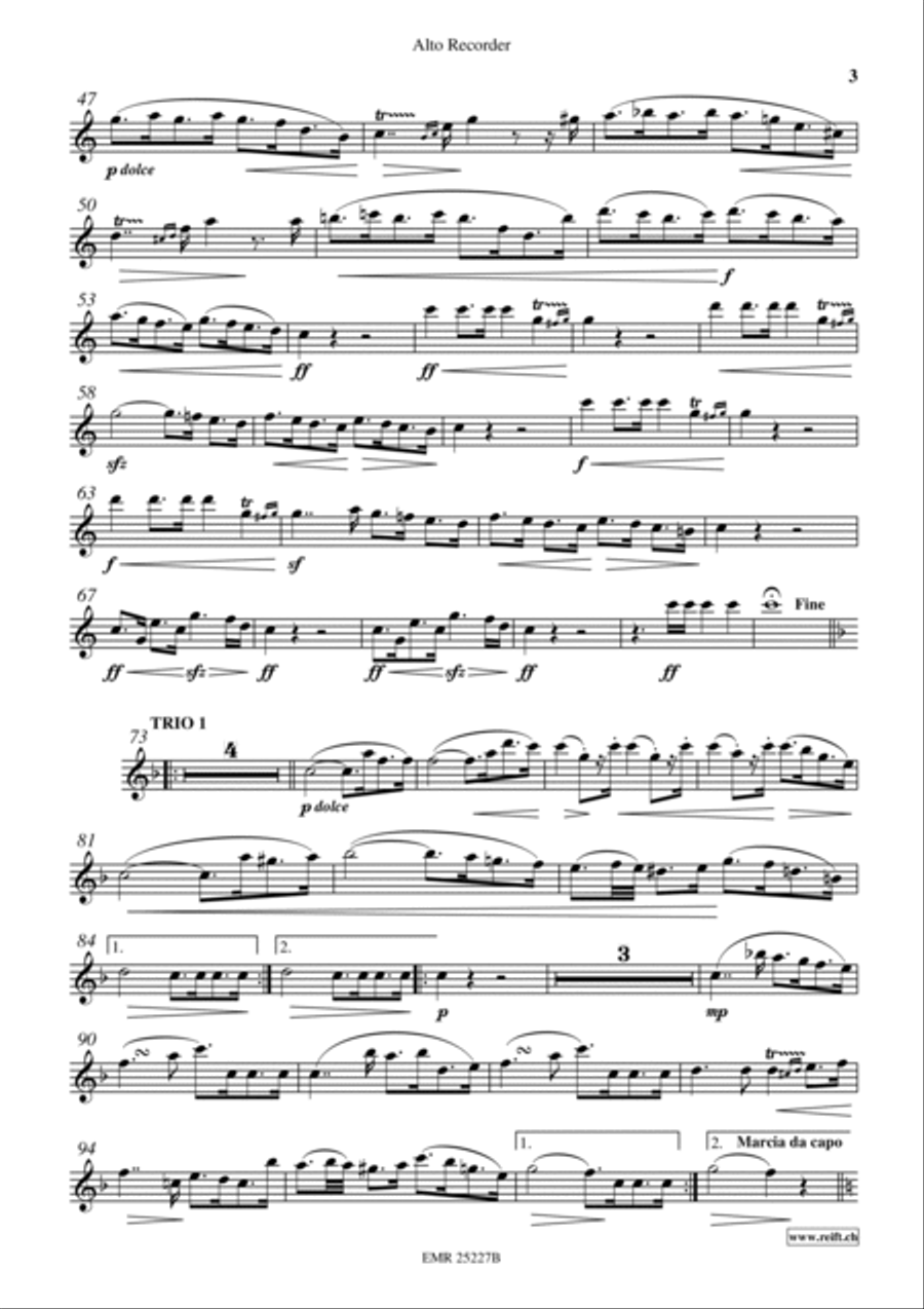 2 Marches Alto Recorder scores gallery preview page 4