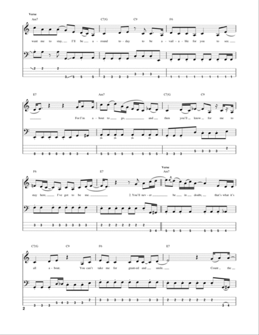 If You Want Me To Stay Guitar Tablature scores gallery preview page 2