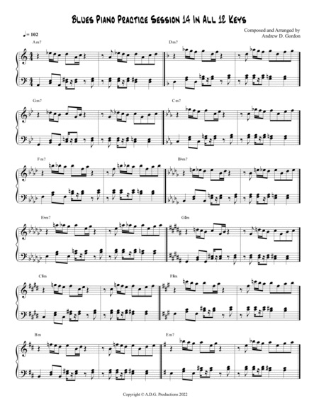 Blues Piano Practice Session 14 in All 12 Keys image number null