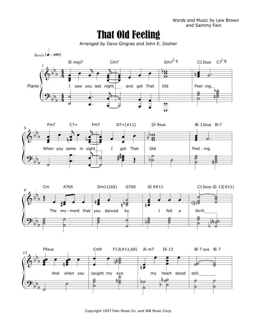 That Old Feeling Voice scores gallery preview page 1