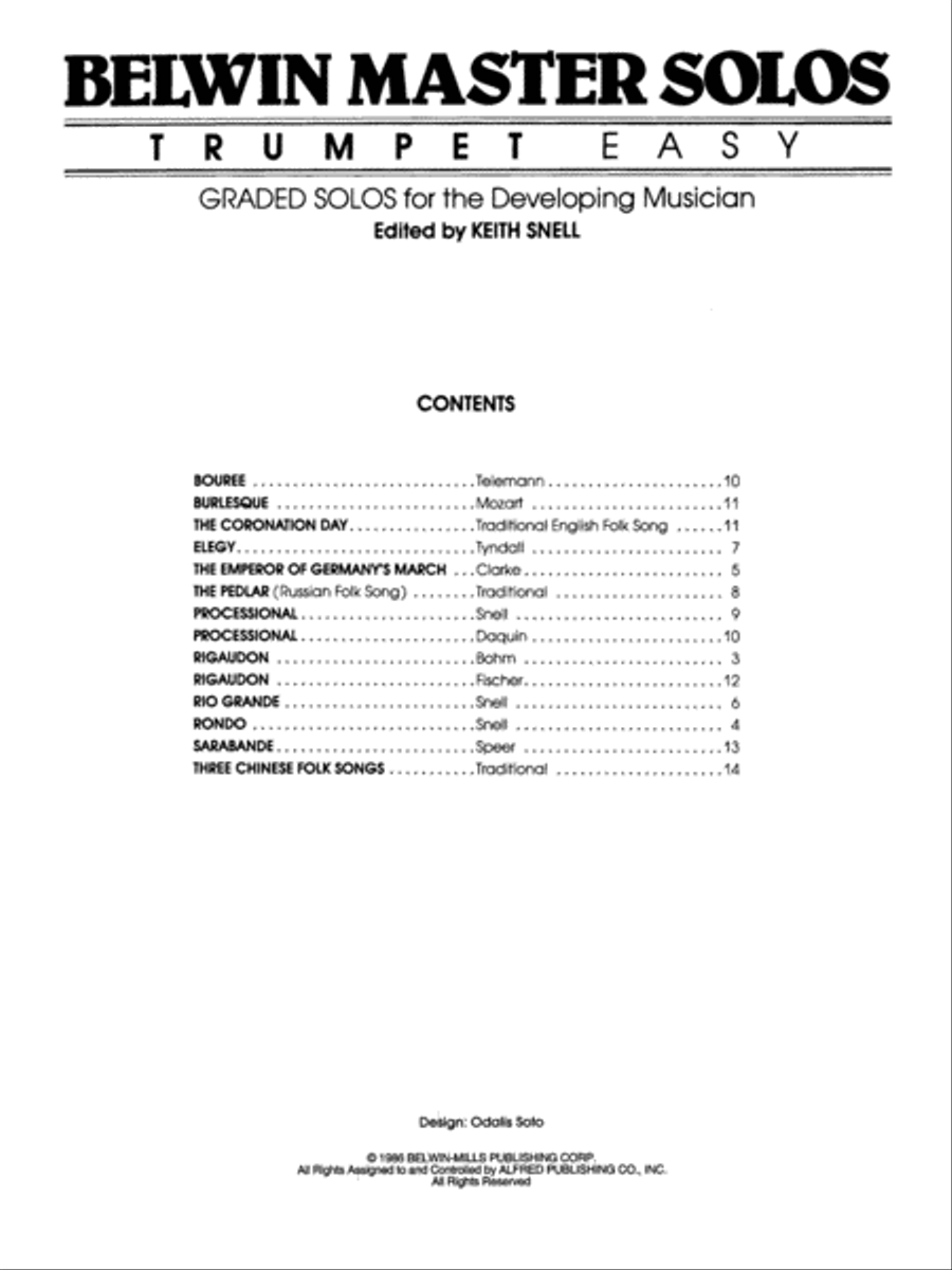 Belwin Master Solos (Trumpet), Volume 1 Cornet scores gallery preview page 2