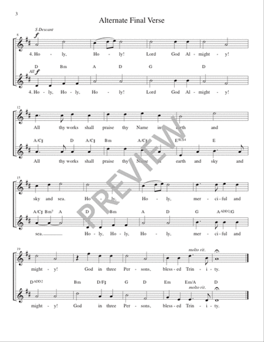 Holy, Holy, Holy! Lord God Almighty! - Guitar edition Guitar scores gallery preview page 4