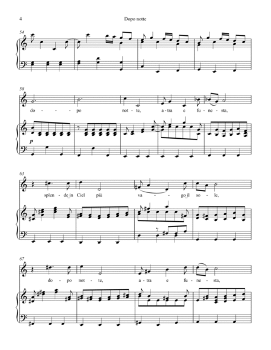 Dopo notte, atra e funesta (medium key) Voice Solo scores gallery preview page 5