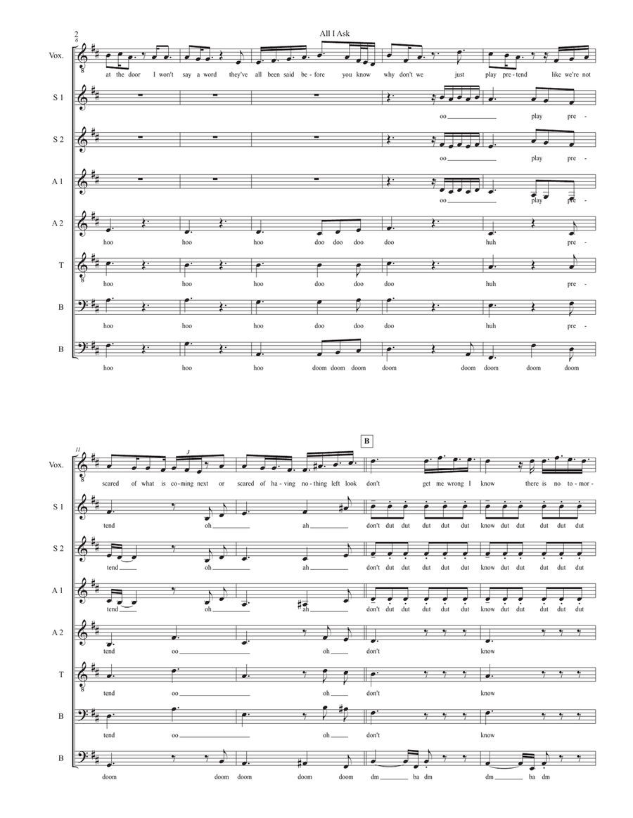 All I Ask Divisi scores gallery preview page 2