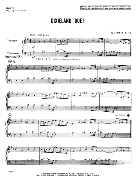 Dixieland Duet - Full Score