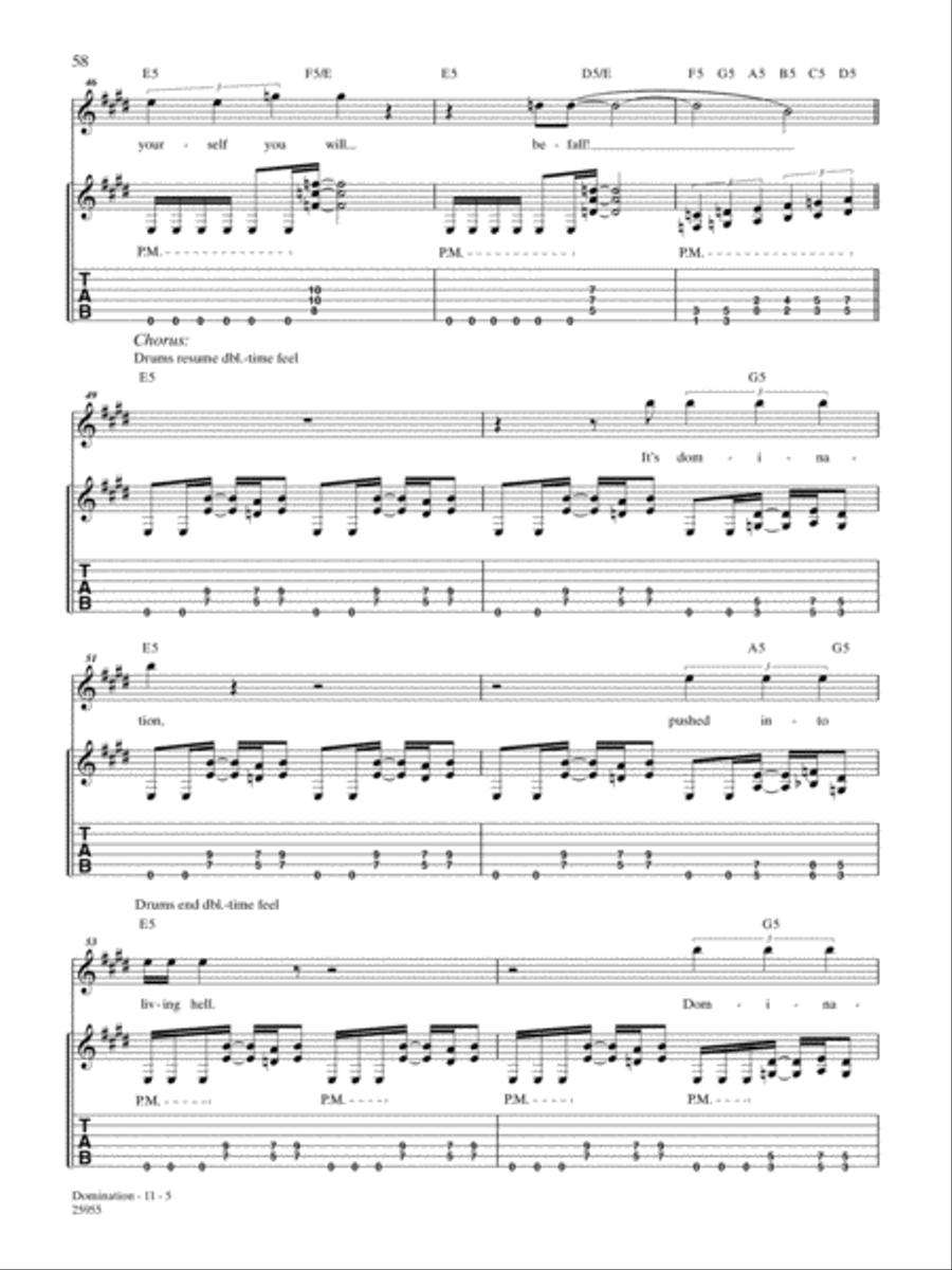 Domination Guitar Tablature scores gallery preview page 5