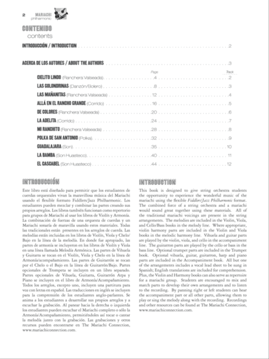 Mariachi Philharmonic - Cello/Bass (Book) String Orchestra scores gallery preview page 2