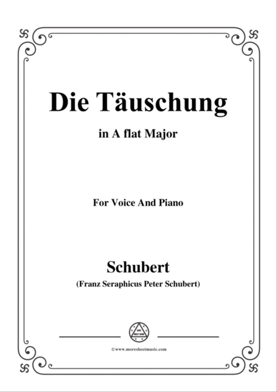 Schubert-Die Täuschung,in A flat Major,Op.165 No.4,for Voice and Piano Voice Solo scores gallery preview page 1