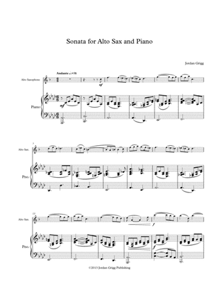 Book cover for Sonata for Alto Sax and Piano