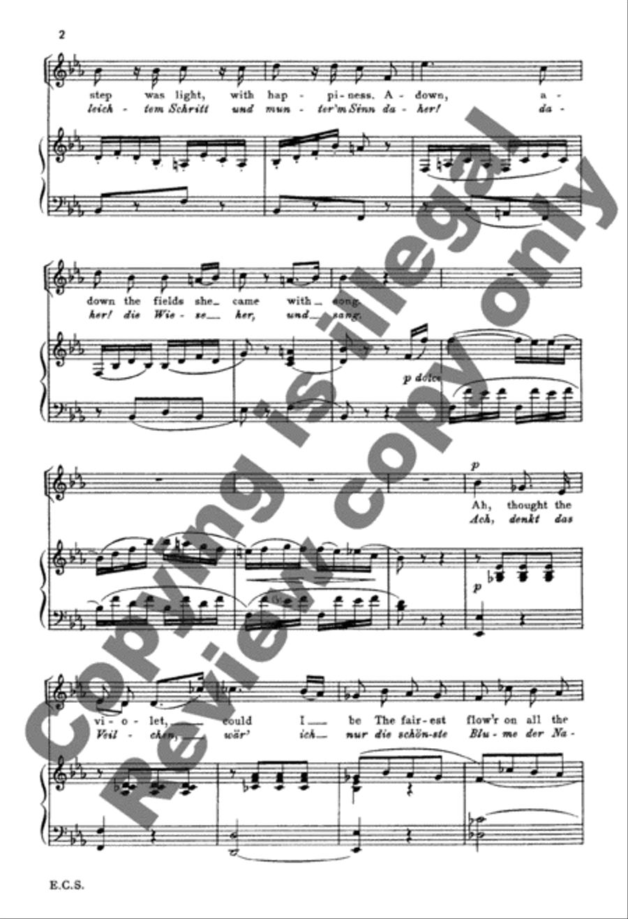 The Violet (Das Veilchen) Unison Choir scores gallery preview page 3
