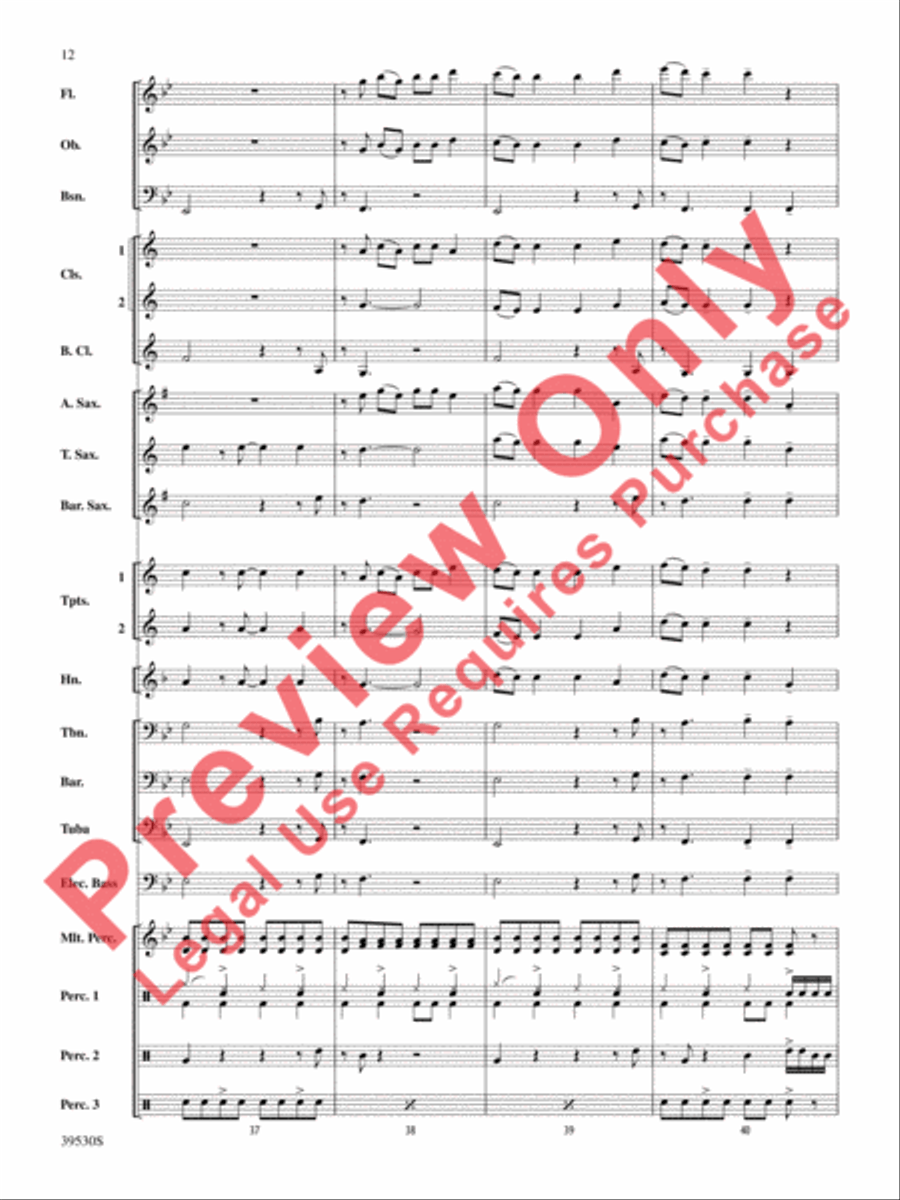 Teenage Dream / Super Bass Concert Band scores gallery preview page 13