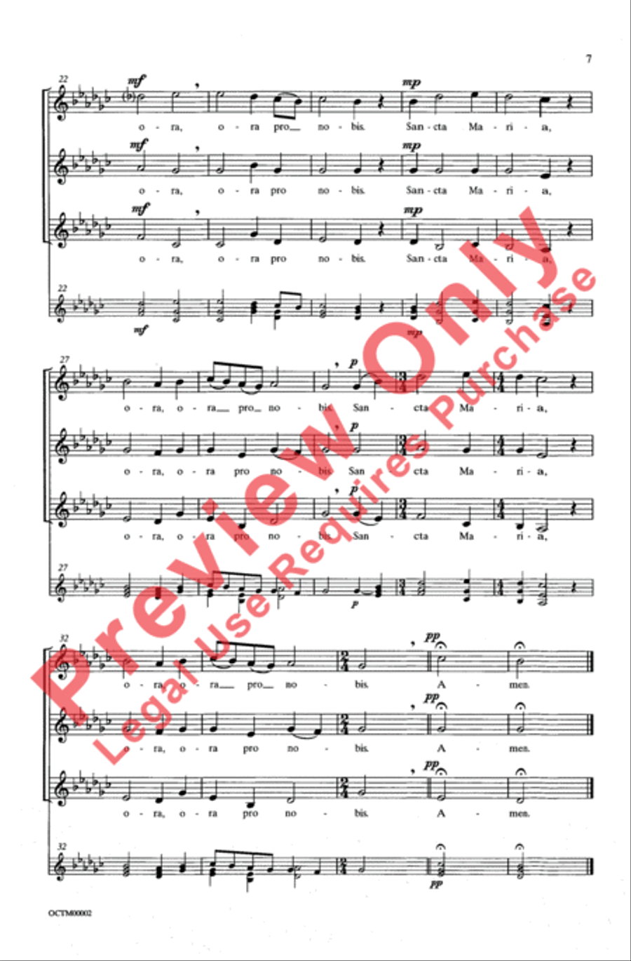 Two Renaissance Chorals (Adoramus Te / Ave Maria) Women's Choir scores gallery preview page 7
