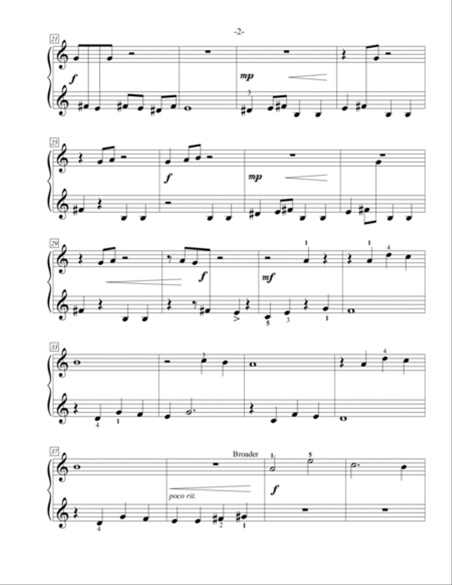 Cold and Fugue Season (G minor Fugue by J.S. Bach) Easy Piano scores gallery preview page 2