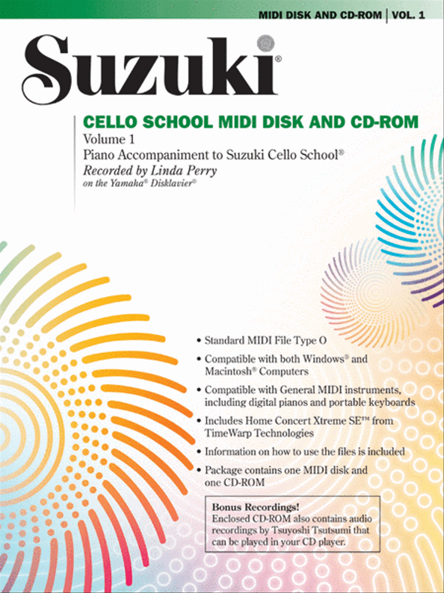 Suzuki Cello School MIDI Disk Acc./CD-ROM, Volume 1 String Methods scores gallery preview page 1
