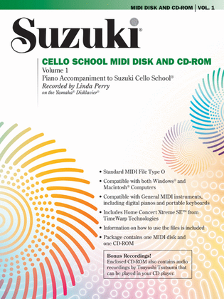 Book cover for Suzuki Cello School MIDI Disk Acc./CD-ROM, Volume 1