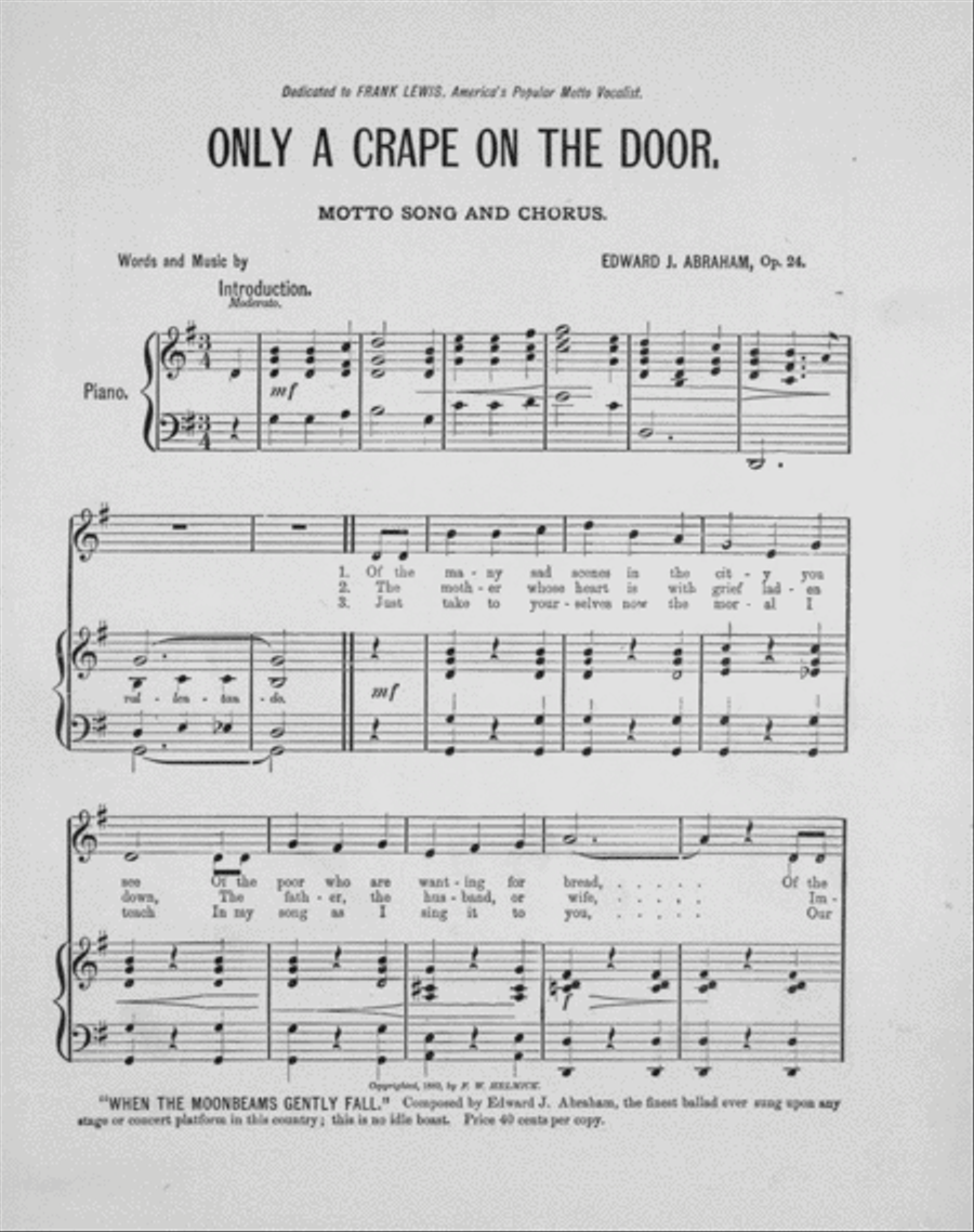 Only a Crape on the Door. Motto Song & Chorus Choir scores gallery preview page 2
