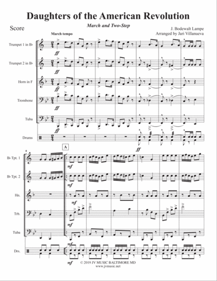 Daughters of The American Revolution for Brass Quintet Brass Quintet scores gallery preview page 3