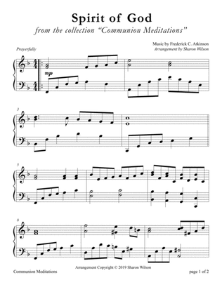 Spirit of God, Descend upon My Heart (LARGE PRINT Piano Solo)