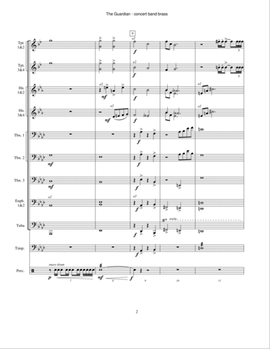 The Guardian (concert band brass version) Concert Band scores gallery preview page 2