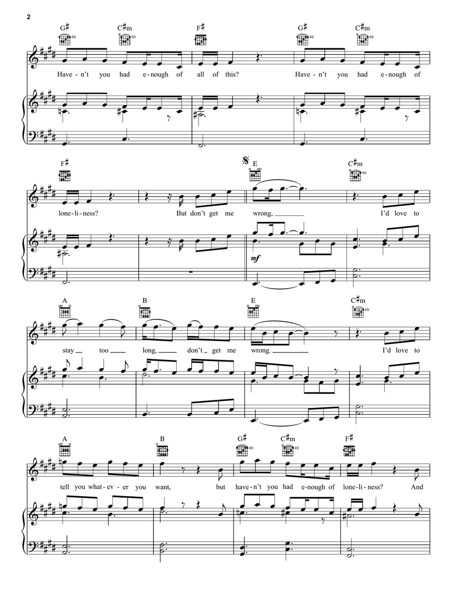 Don't Get Me Wrong Piano, Vocal, Guitar scores gallery preview page 2