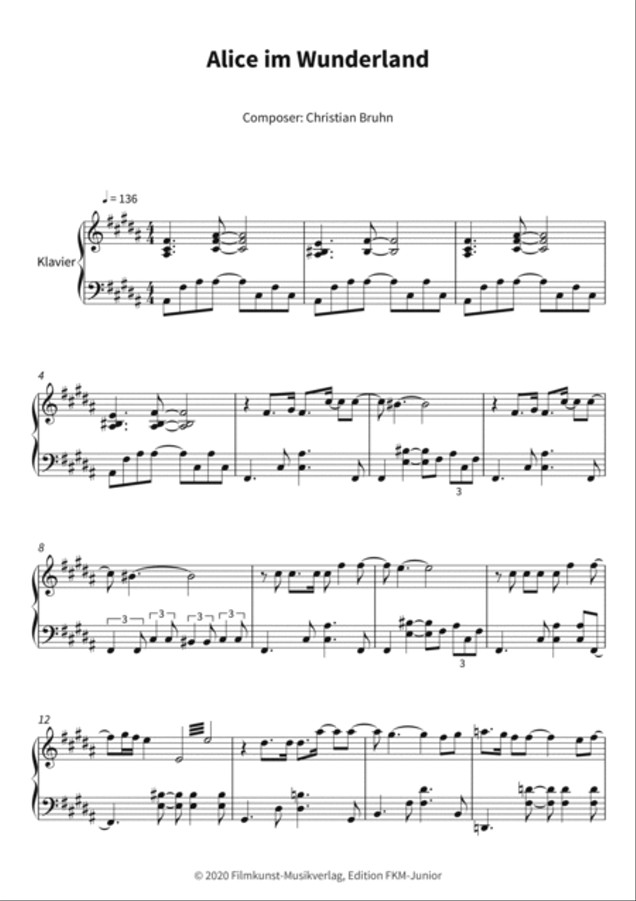 Alice im Wunderland Alice im Wunderland Piano scores gallery preview page 3