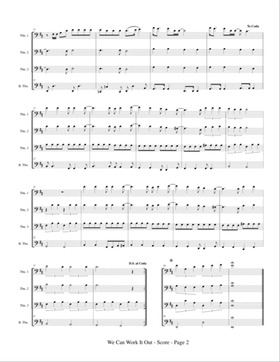 We Can Work It Out Brass Quartet scores gallery preview page 4
