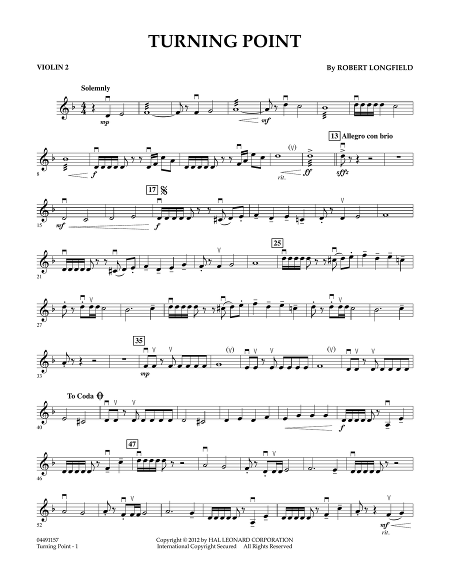 Turning Point - Violin 2 Orchestra scores gallery preview page 1