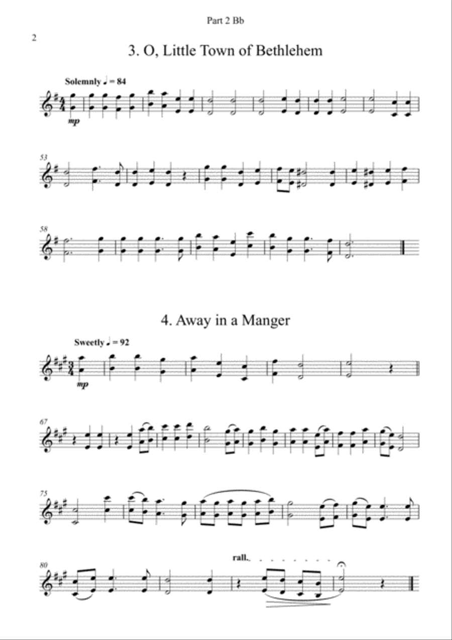 Carols for Four (or more) - Fifteen Carols with Flexible Instrumentation - Part 2 - Bb Treble Clef Concert Band scores gallery preview page 6