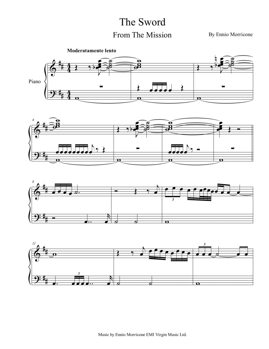 The Sword Piano Solo scores gallery preview page 1