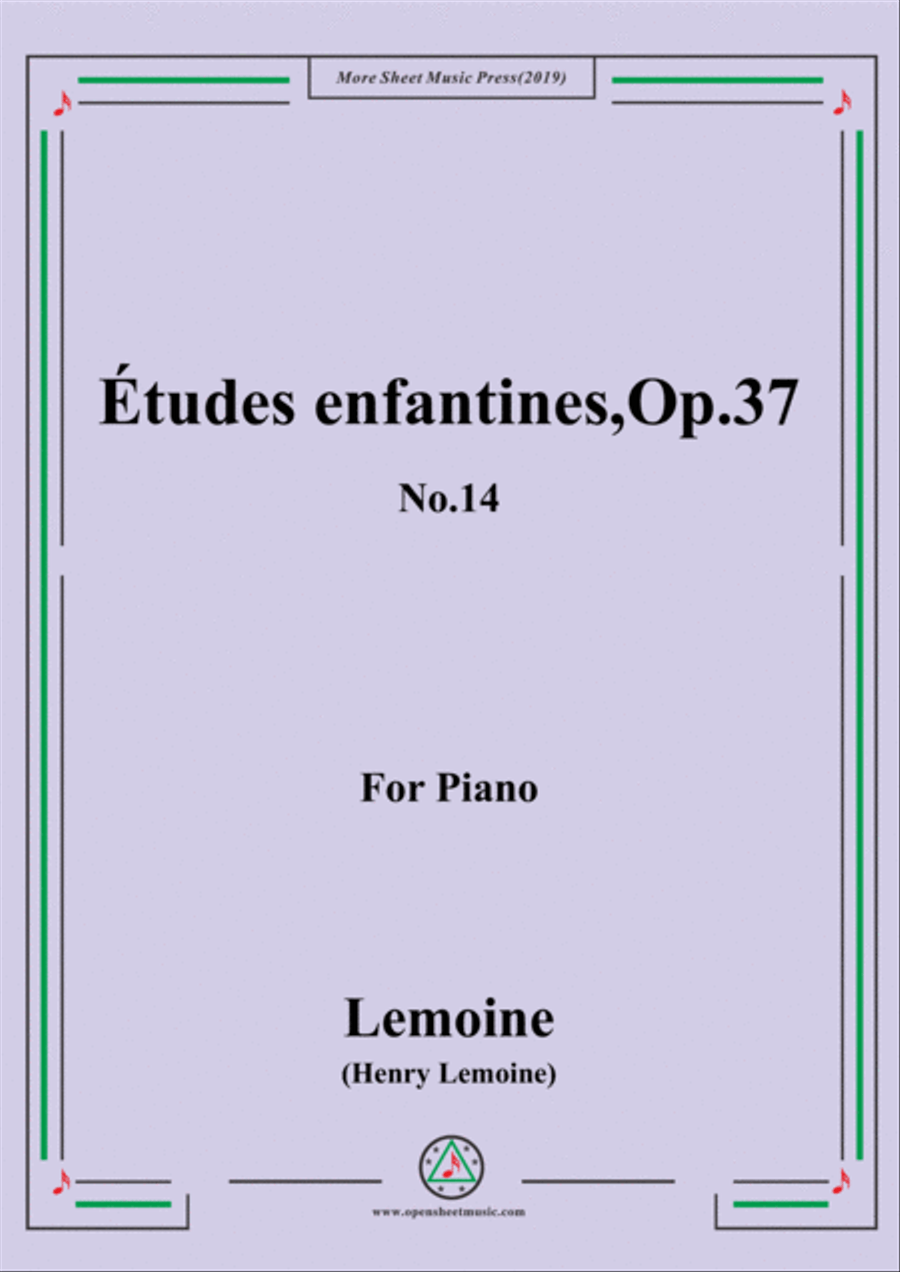 Lemoine-Études enfantines(Etudes) ,Op.37, No.14 Piano Method scores gallery preview page 1