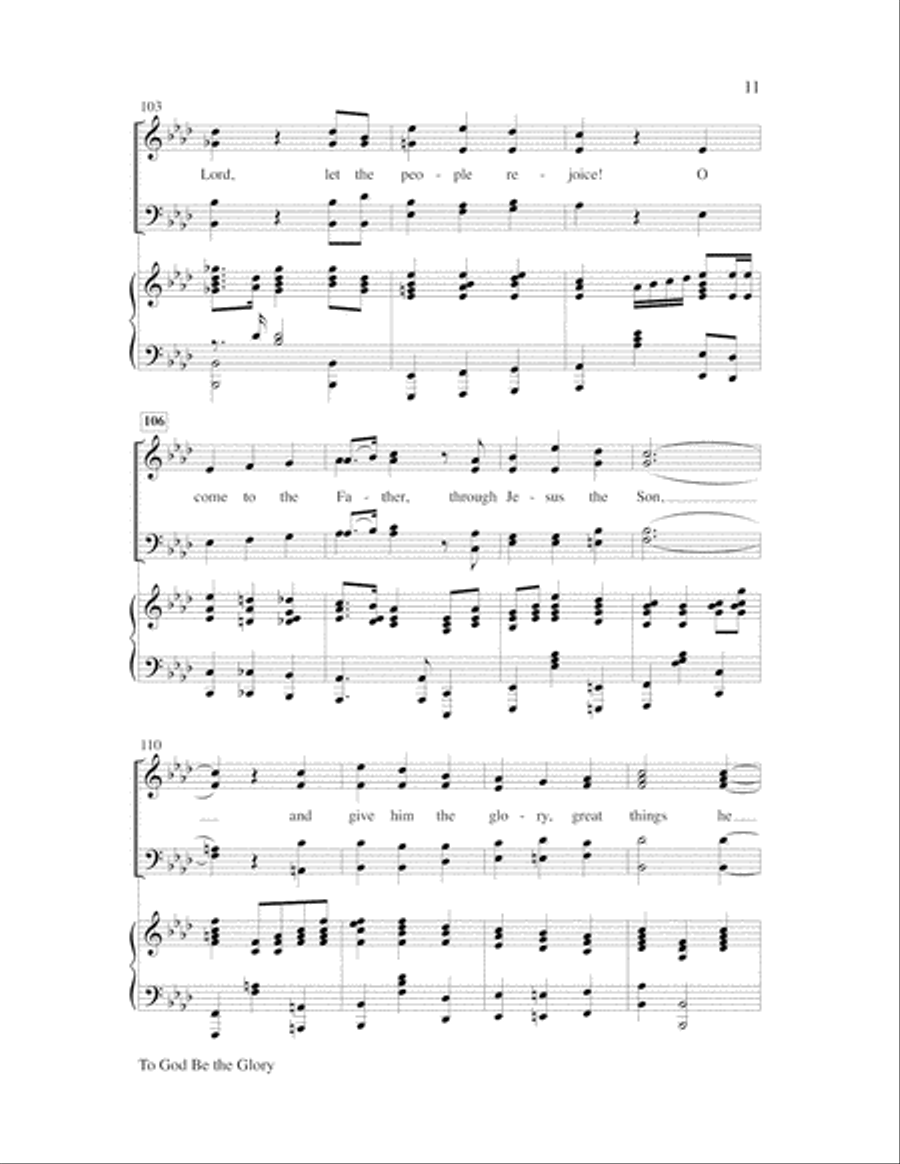 To God Be the Glory Choir scores gallery preview page 11