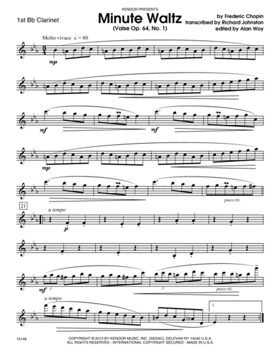 Minute Waltz (Valse Op. 64, No. 1) - 1st Bb Clarinet