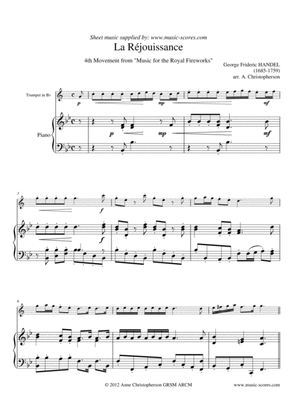 La Réjouissance - Trumpet in Bb & Piano